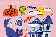 Spooky Cliparts, Stickers & Posters, a Seasonal Illustration by Panna Limon Store (Thumbnail 2 of 10)