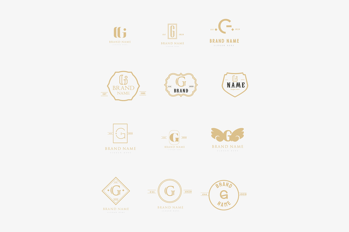 G letter MINIMAL VINTAGE LOGOS, a Branding & Logo Template by Hamed Studio (Photo 5 of 6)