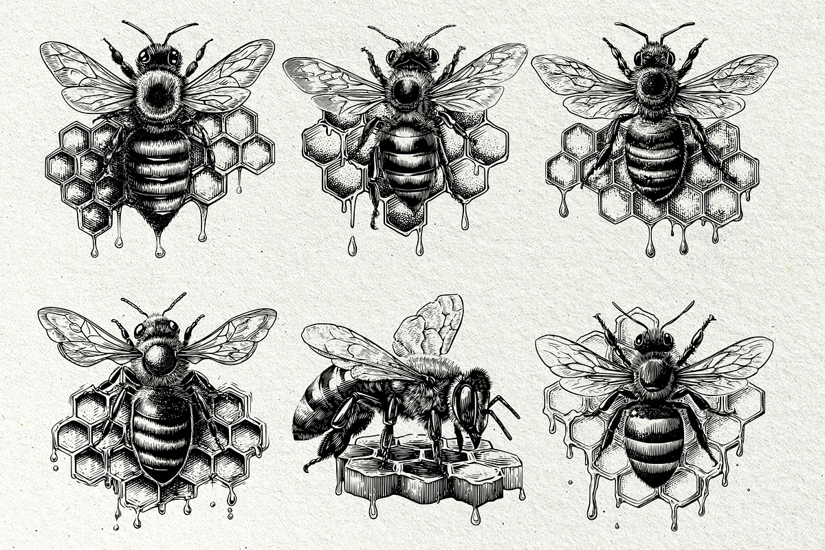 Honeycomb Bee SVG Graphics, a Decorative Illustration by DENIDigitalArtSudio (Photo 4 of 6)