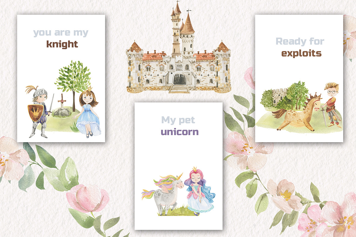 Fairy tale watercolor set, an Illustration by Love Watercolor Store (Photo 8 of 9)
