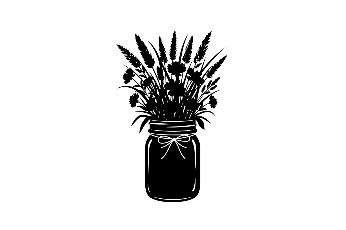 Wildflower Mason Jar SVG Bundle, an Illustration by Designs_River (Photo 26 of 31)