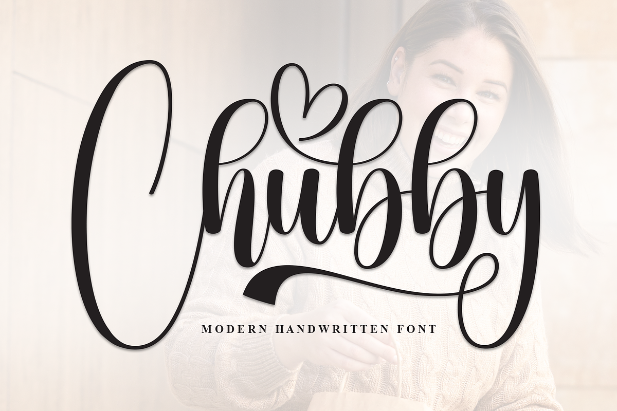 Chubby | Script Font, a Handwritten Font by Scratchones (Photo 1 of 9)