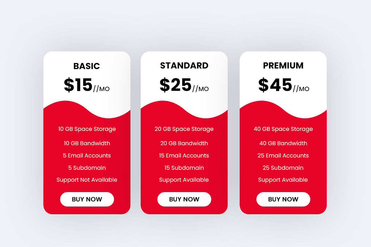 Clean Pricing Tables, a Templates & Theme by Youme Techworld (Photo 2 of 4)