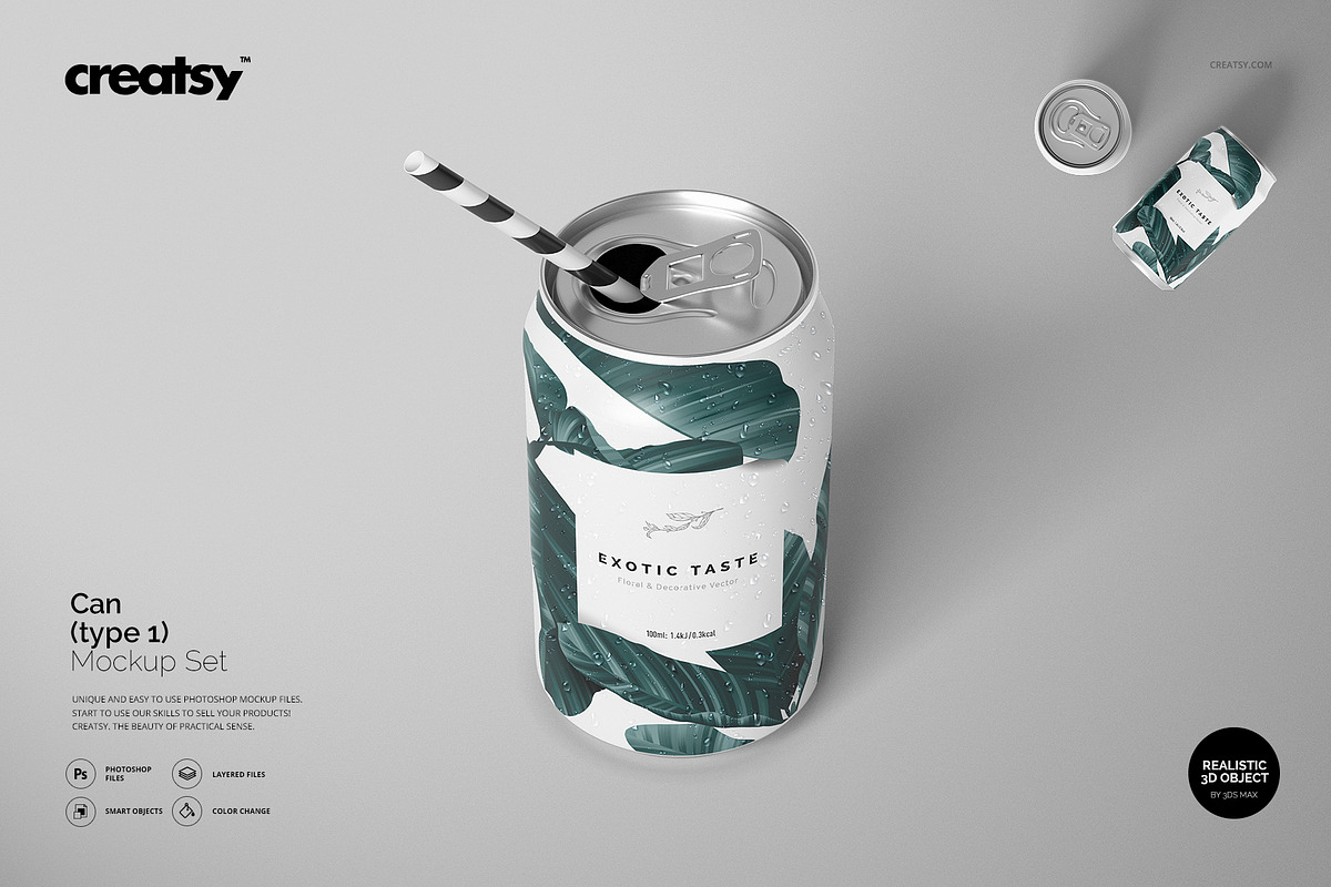 Can Mockup Set (type 1), a Packaging Mockup by creatsy5 (Photo 1 of 10)