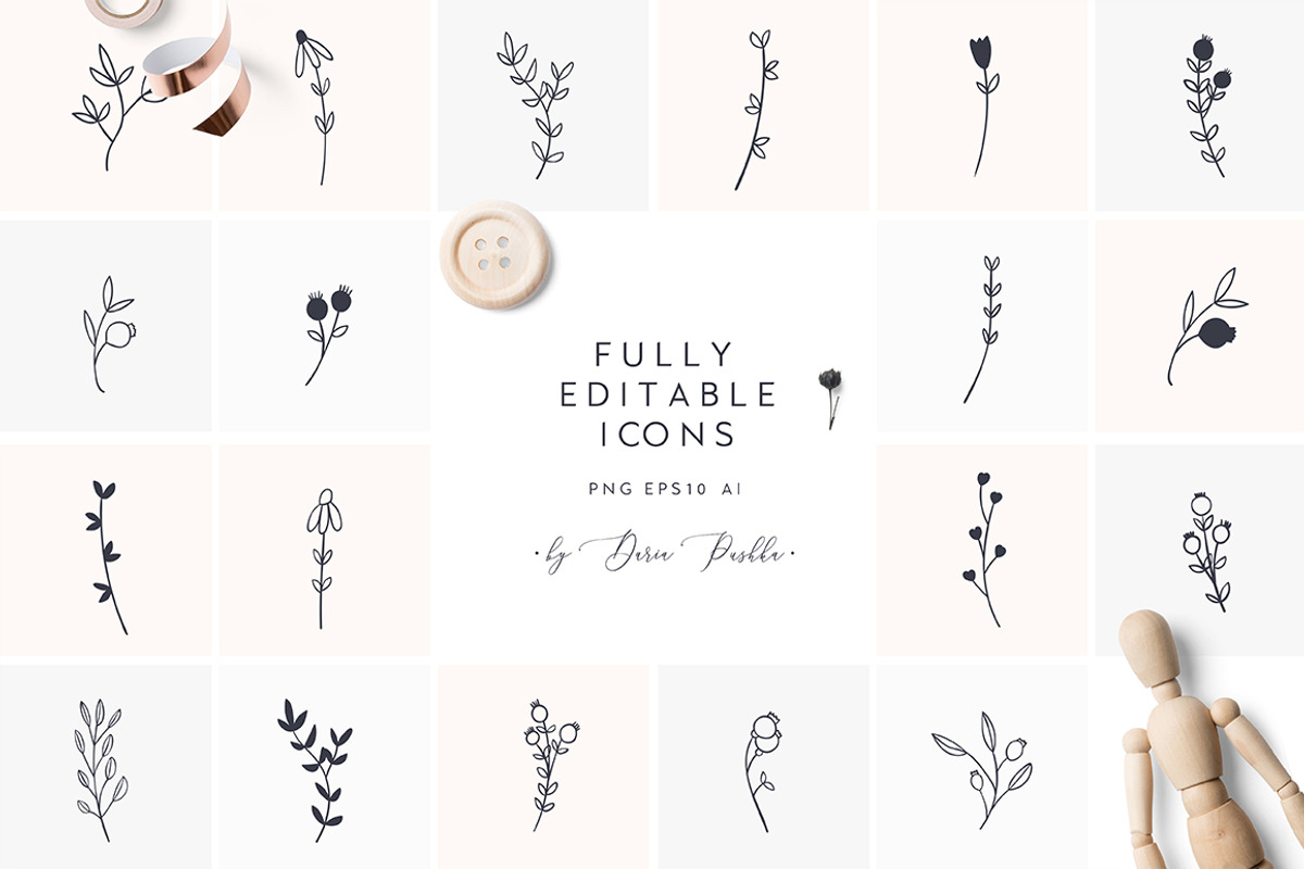 110 FLORAL ELEMENTS, an Illustration by Luna Dreams (Photo 3 of 7)
