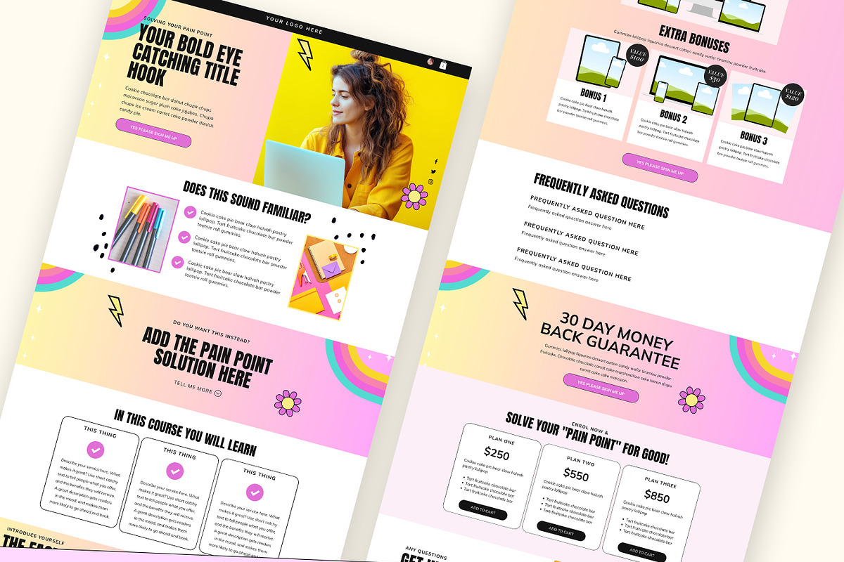 Colorful Wix Editor Sales Template, a Wix Template by Template Twist Shop (Photo 6 of 10)