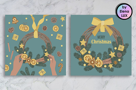 Christmas DIY wreaths set