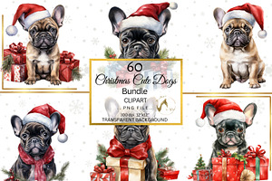 Christmas Dogs Clipart Bundle