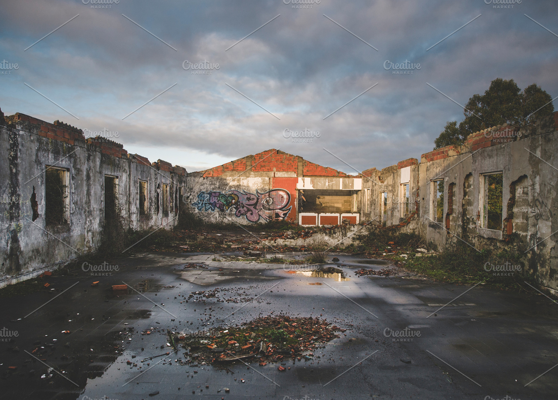 Ruined building stock photo containing building and city, an Architecture Photo by Photoweb00