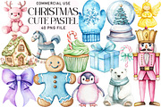 Cute Pastel Christmas Clipart, an Illustration by Daily.Designs (Thumbnail 1 of 3)
