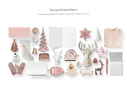 03 SCENE_Pastel Pink Christmas Scene, a Books & Magazine Mockup by Kzara Visual Concepts (Thumbnail 2 of 7)