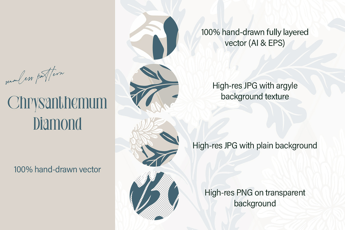 Chrysanthemum Seamless Pattern, a Pattern Graphic by Svetlana Lerie (Photo 3 of 6)