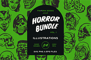 Retro Horror Illustration Bundle, an Illustration by FM Era Studio (Thumbnail 1 of 2)