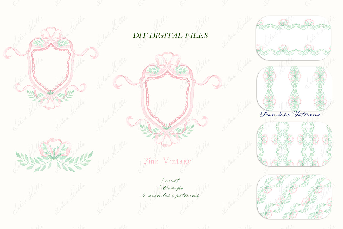 Newborn Girl Vintage Watercolor DIY, an Illustration by LABFcreations (Photo 2 of 4)