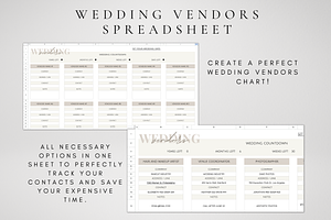 Wedding Vendor Spreadsheet