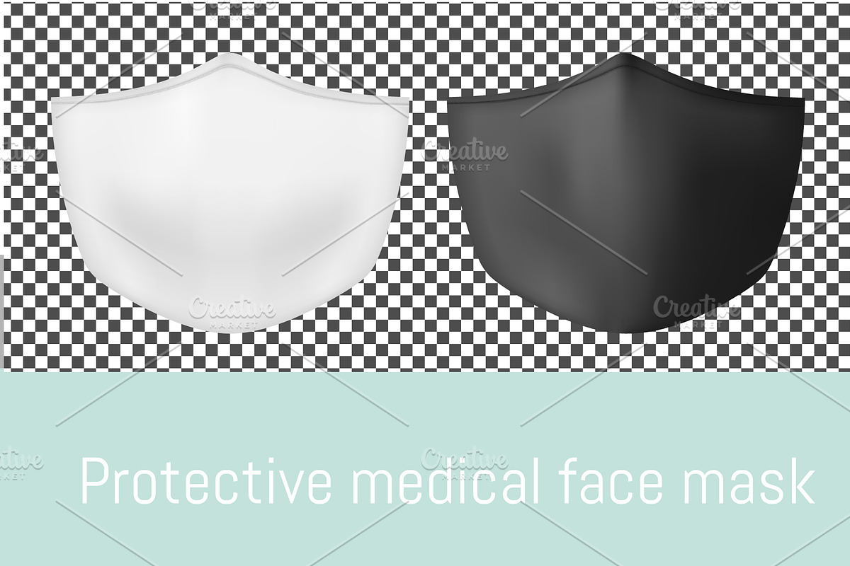 Vector protective medical face mask, a Mask Mockup by Kseniia_designer's shop (Photo 2 of 2)