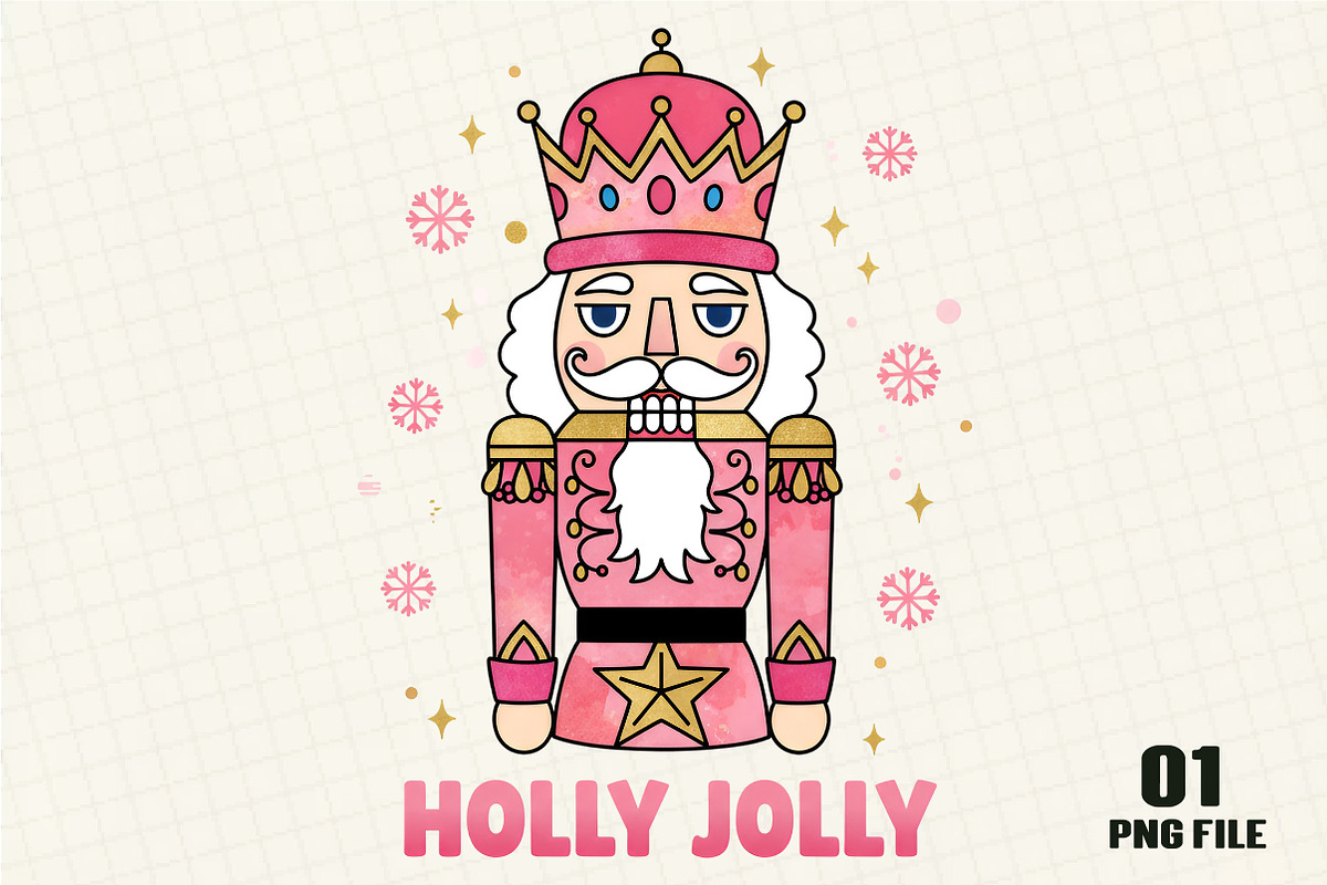 Holly Jolly Christmas PNG, an Illustration by DreamCafeArt (Photo 1 of 4)