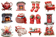 Watercolor Cozy Berry Winter Cottage, an Illustration by Designworld (Thumbnail 4 of 6)