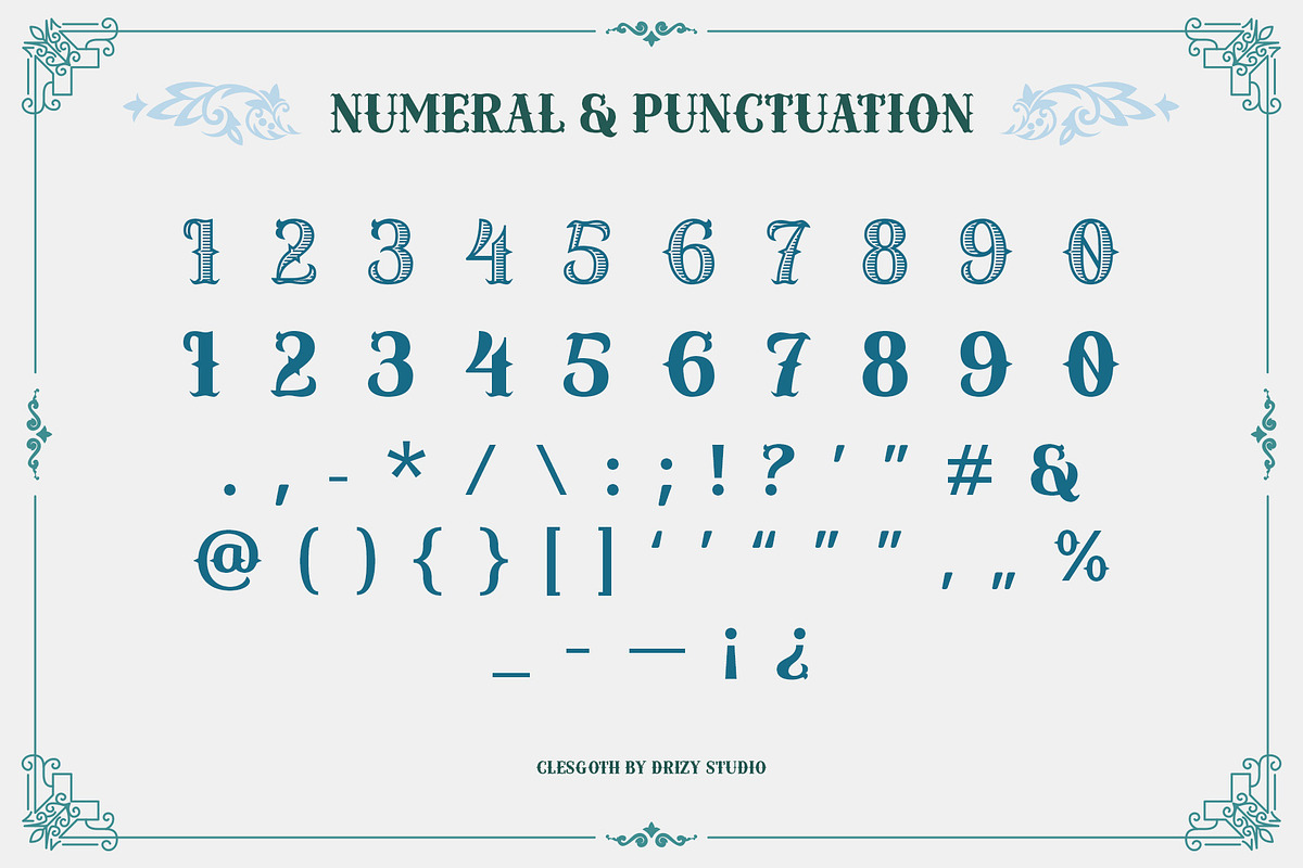 Clesgoth - Serif Engraved Font, a Serif Font by Drizy (Photo 4 of 10)