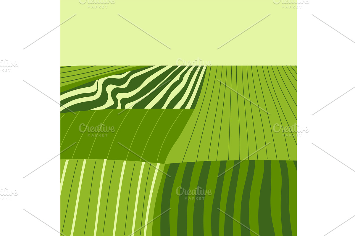 Vector farm field landscape. Furrows, an Illustration by Alltruecolours
