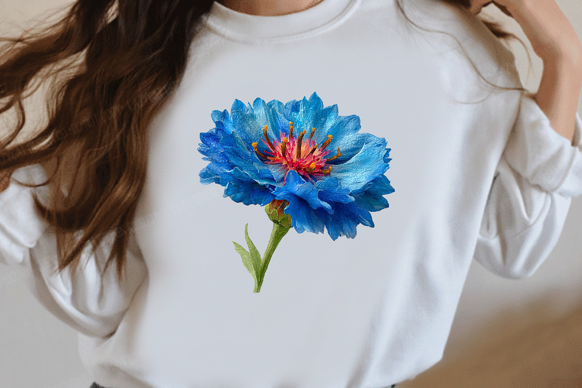 Whimsical cornflower Flower Clipar, an Illustration by Designworld (Photo 5 of 7)