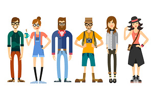 People Characters.Hipsters