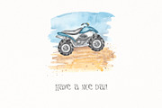 Quad bikes watercolor, a Transportation Illustration by Marina Ermakova (Thumbnail 11 of 11)