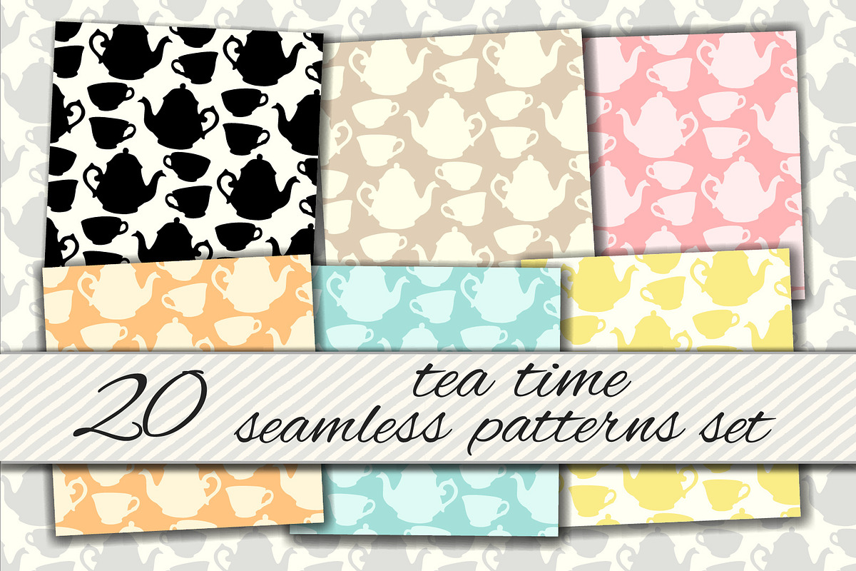 Teatime seamless patterns set, a Pattern Graphic by IreneArt illustrations (Photo 1 of 5)