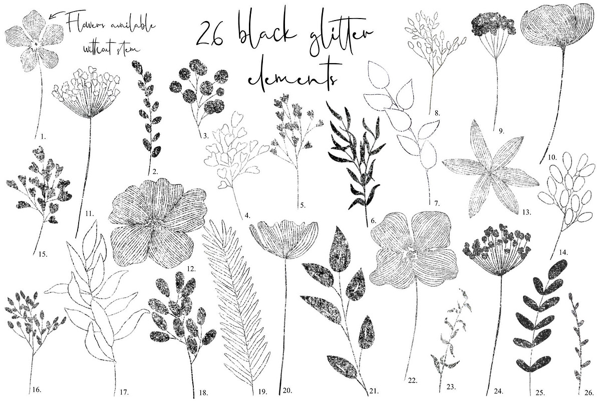 Loose floral & gold glitter, an Illustration by marie dricot (Photo 19 of 21)
