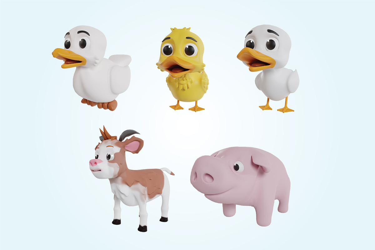 15 cute chibi animal 3d icons, an Animal 3D Model by Guavanaboy (Photo 2 of 6)