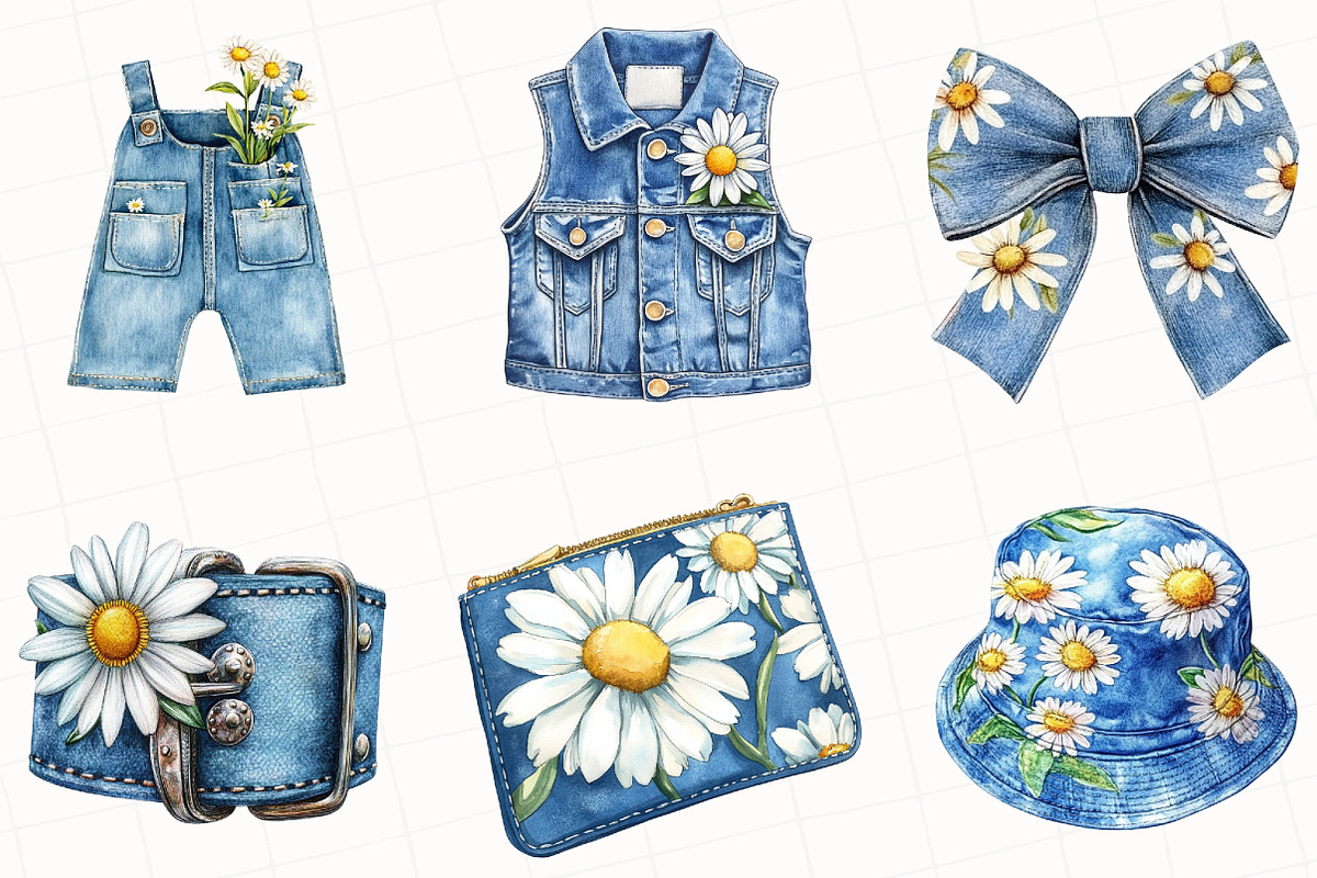 Watercolor Summer Daisy Clipart, an Illustration by OK Design (Photo 2 of 5)