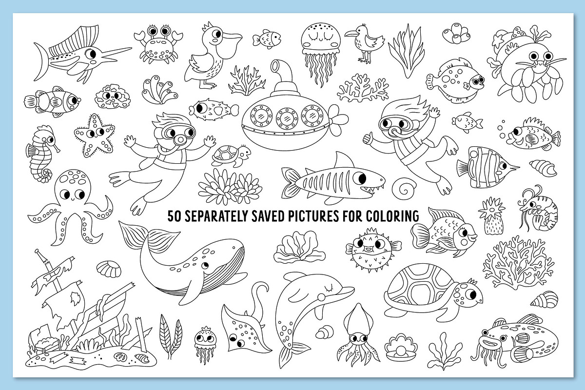 Under the sea coloring games, an Education Illustration by Lexi Claus (Photo 13 of 16)