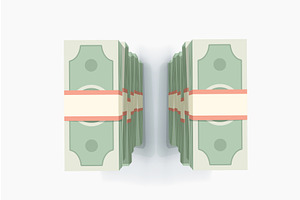 cute money stacks on white with, a Finance Illustration by IfH