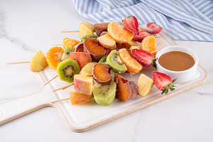 Frozen Fruit Kebabs with caramel sauce, a Food & Drink Photo by Rimma