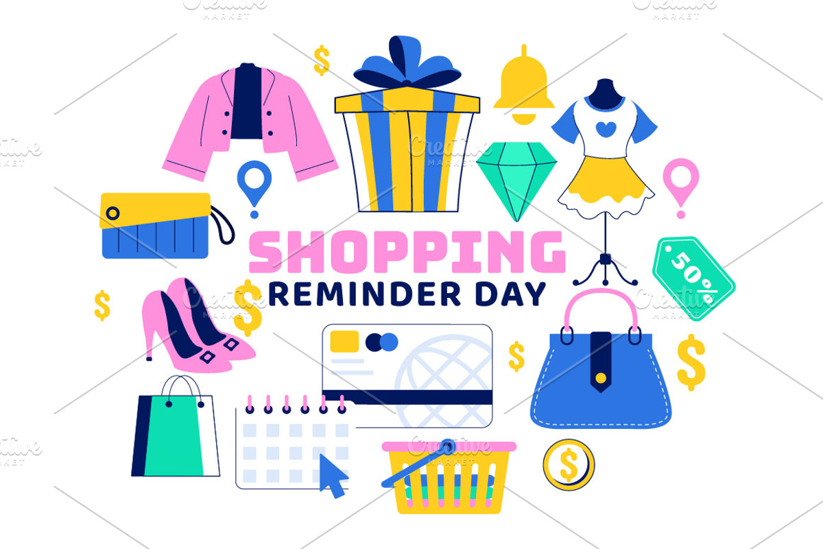 10 Shopping Reminder Day Vector, a Finance Illustration by denayunebgt (Photo 4 of 4)