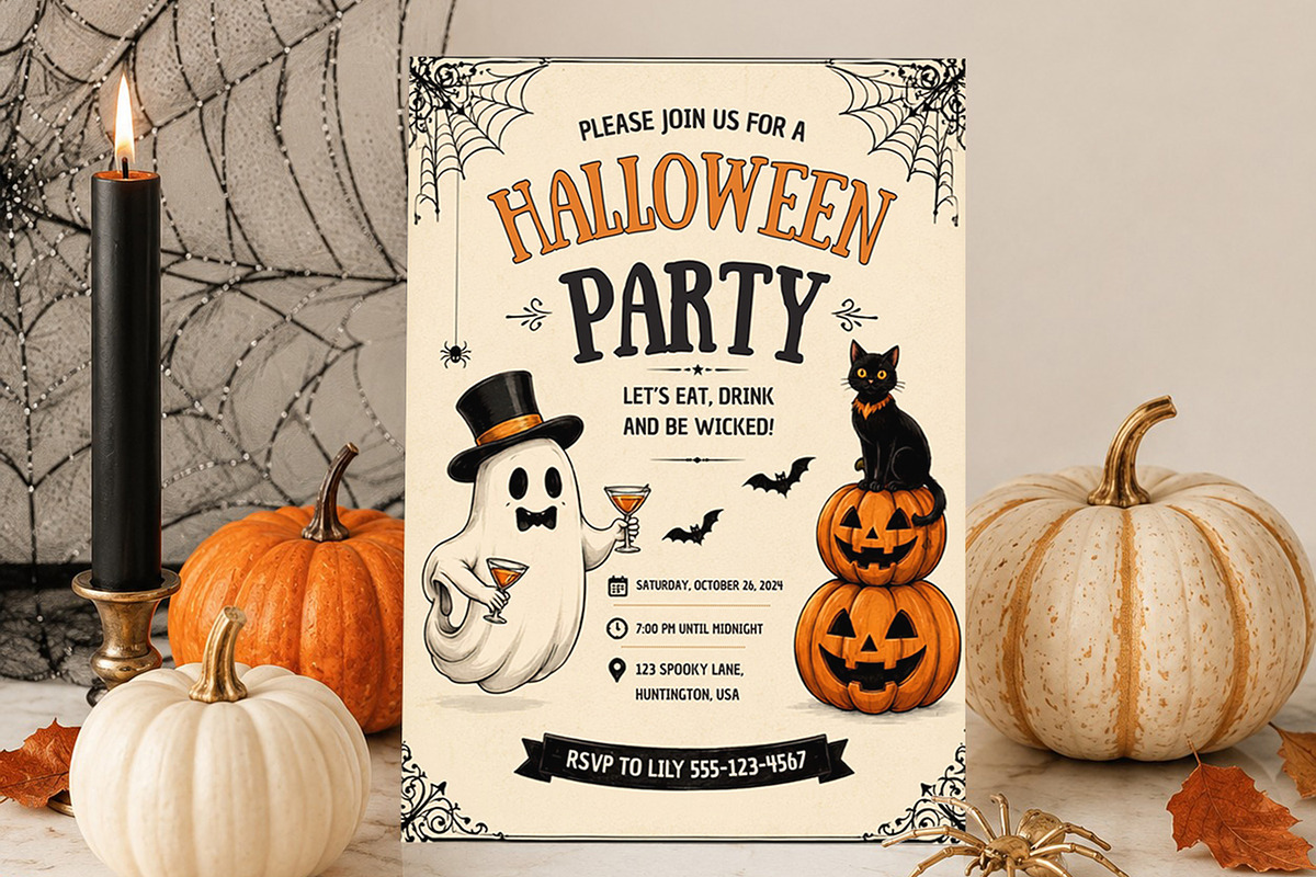 Vintage Halloween Party Invite, an Invitation Template by Arslan (Photo 1 of 5)