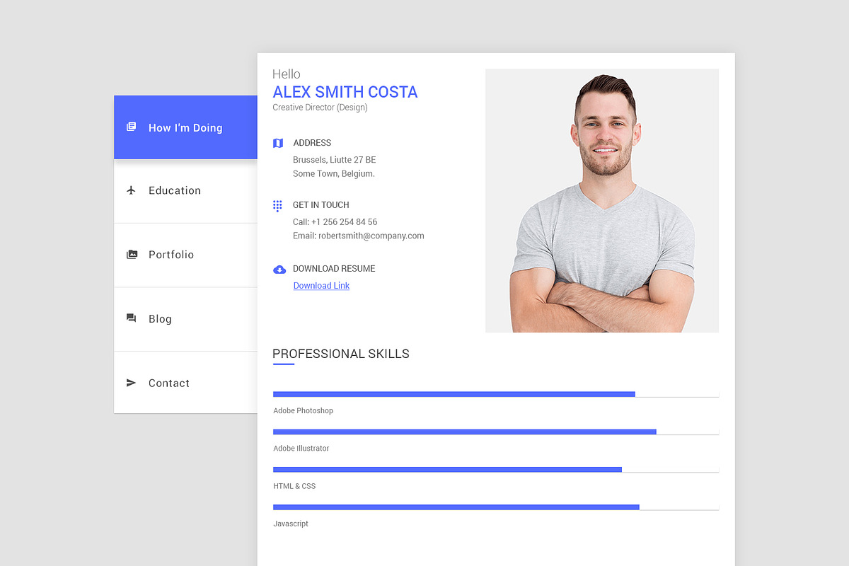 Material CV / Resume, a Resume Template by moinkhanuy (Photo 2 of 10)