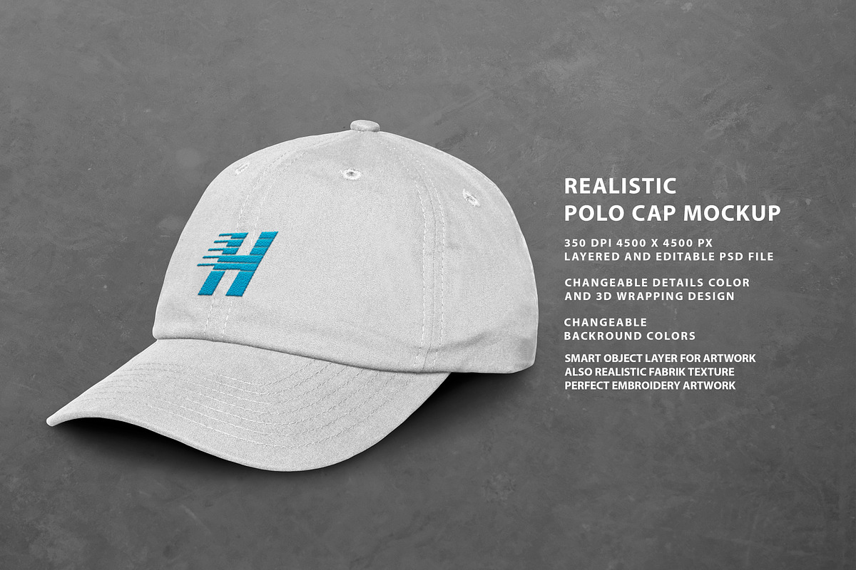 Realistic Polo Cap Mockup, a Hat Mockup by Uncentrifuged Pressure (Photo 3 of 7)