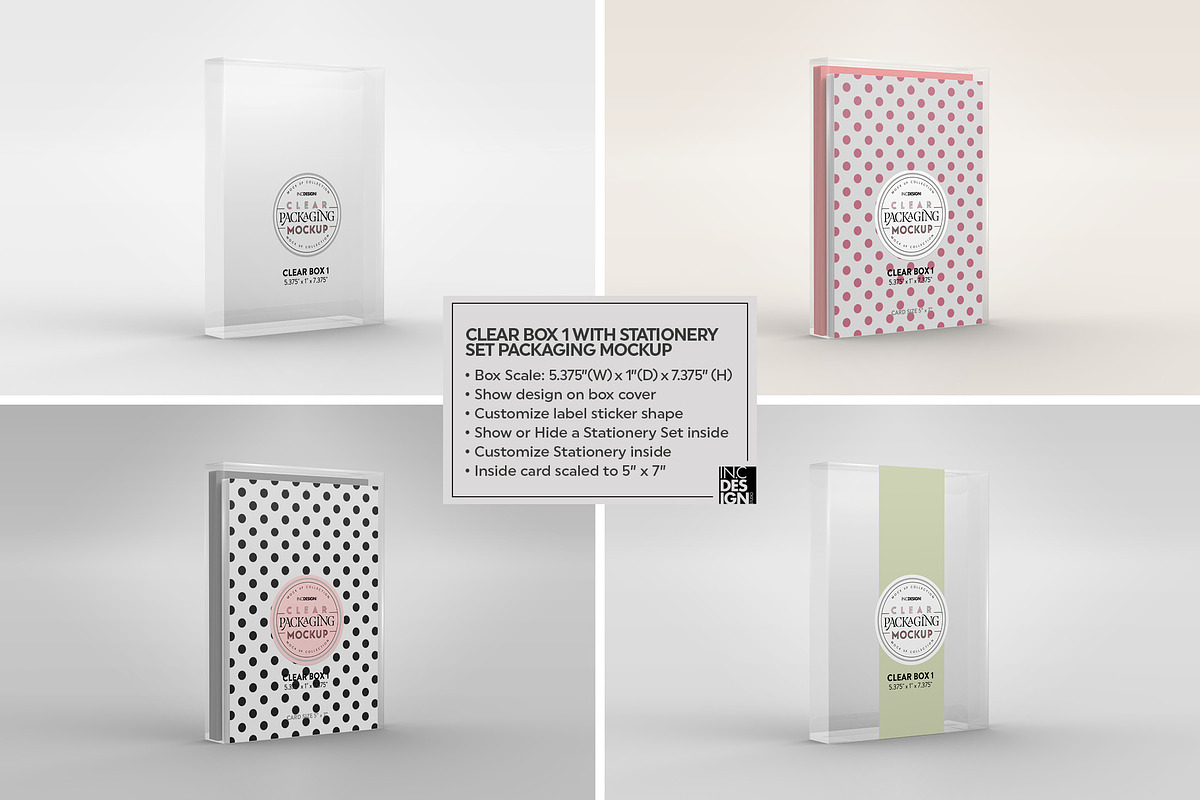 Clear Box Set Packaging Mockup, a Cups & Container Mockup by INCDesign (Photo 12 of 21)