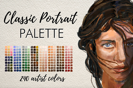 Classic Portrait Procreate Palette, a Palette Add-On by April Moffatt