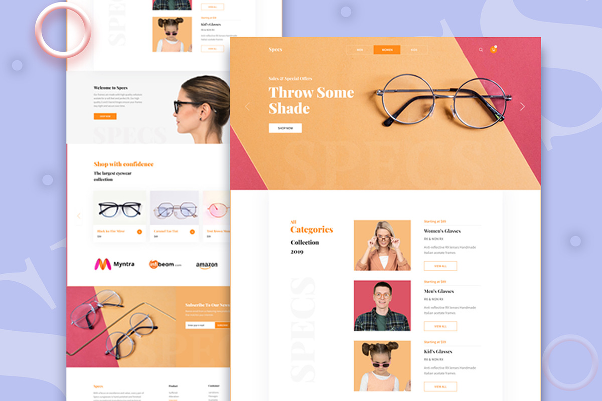 Specs E-commerce Landing Page, a Landing Page Template by Sujun Baidyaa (Photo 1 of 2)