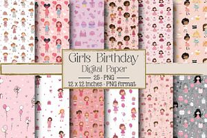 Girls Birthday Pattern, an Illustration by DreamPrint404