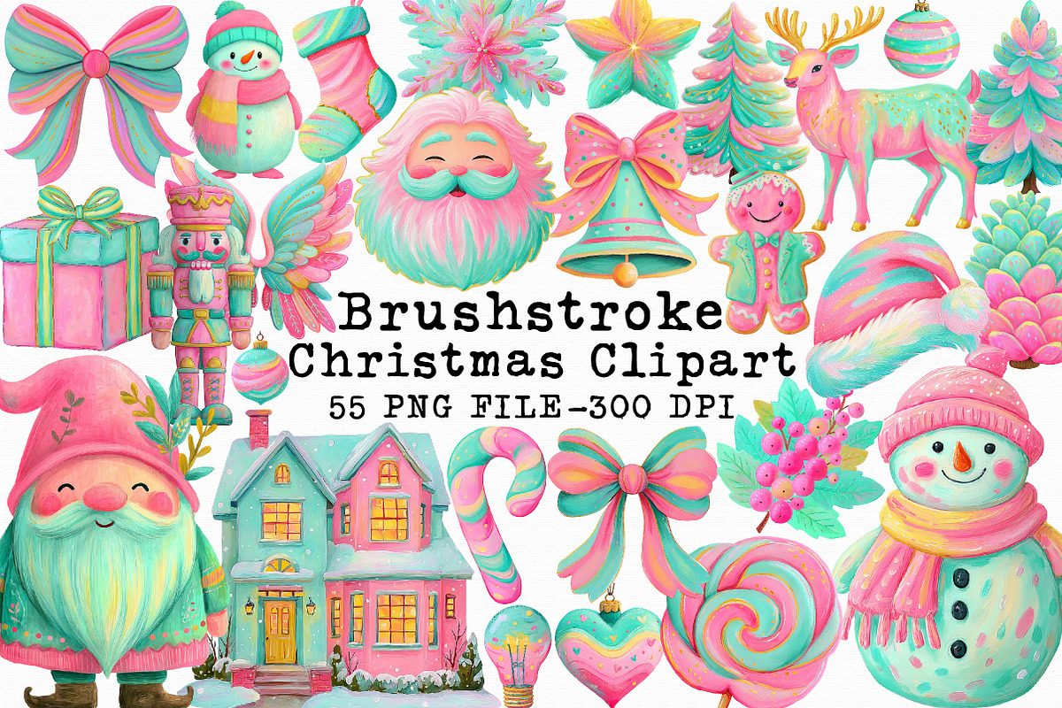 Brushstroke Christmas Clipart, an Illustration by Libby Wishes (Photo 1 of 7)