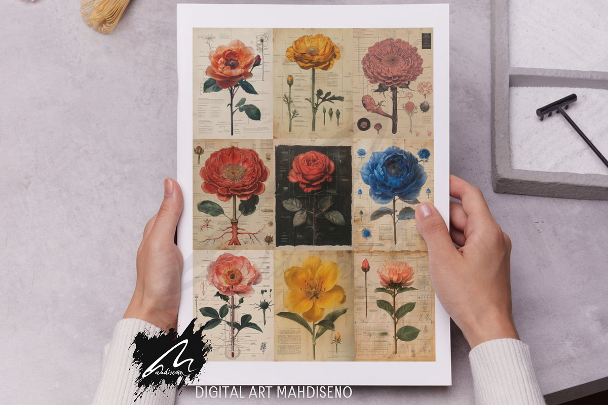 Mini Botanical Junk journal Kit, a Decorative Illustration by Digital Art Mahdiseño (Photo 11 of 11)