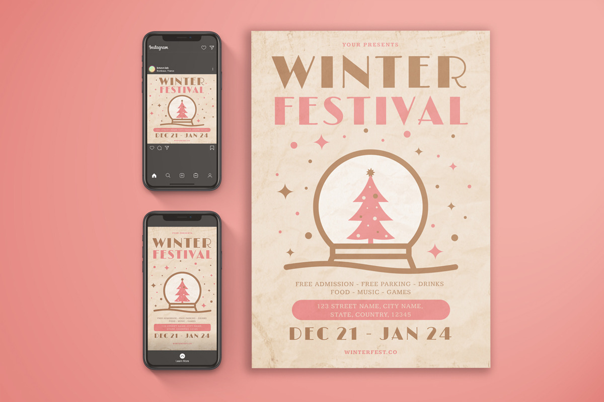 Winter Festival Flyer Set, a Flyer Template by KMZVR.Lab (Photo 1 of 6)