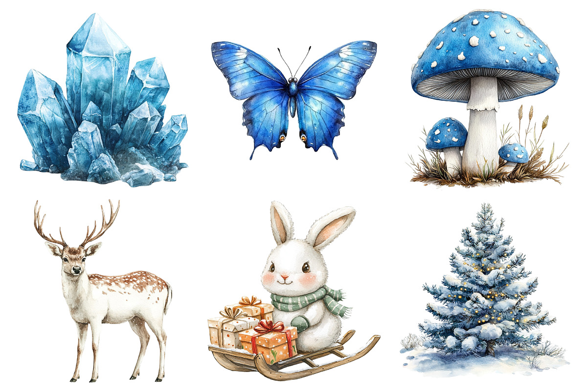 Winter Fairy Watercolor Clipart, an Illustration by Daily.Designs (Photo 3 of 4)
