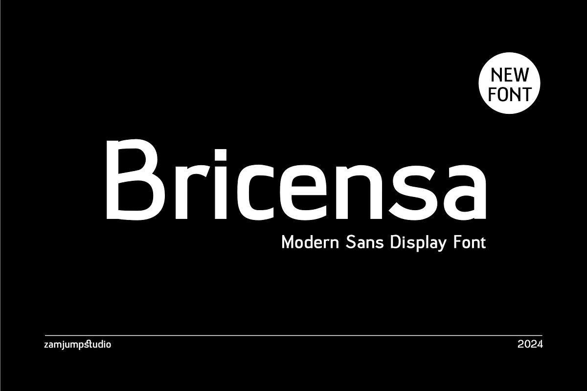 Bricensa - Modern Sans Serif Display, a Sans Serif Font by zamjumps (Photo 1 of 12)