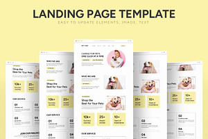 Pet Care Landing Page, a Landing Page Template by CreativeShaper