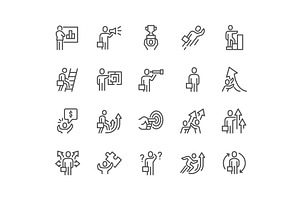 Line Business People Icons