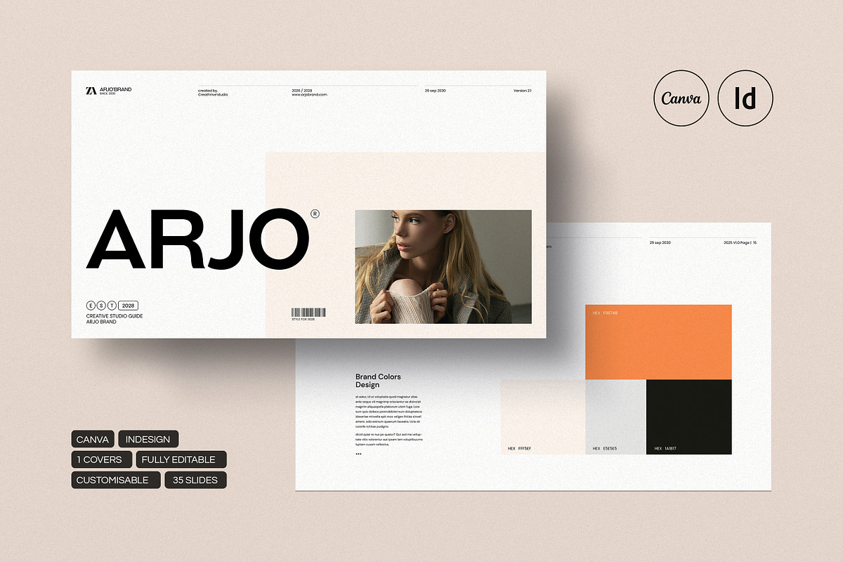 ARJO | Brand Guidelines Canva, a Presentation Template by creathrivestudio (Photo 13 of 13)